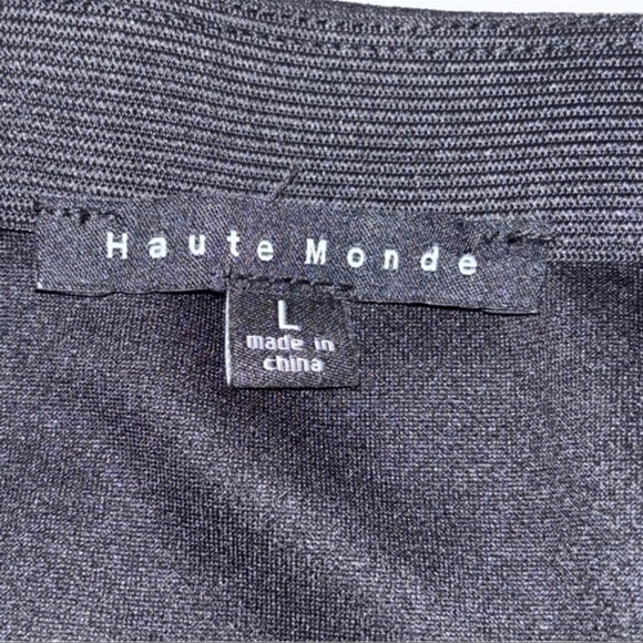 Haute Monde Black Front Slit Mini Skirt - Picture 4 of 5